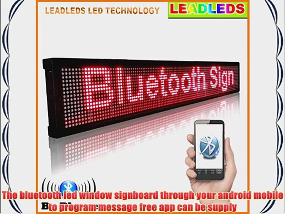 Leadleds 6.3 X 30 High Visibility Bluetooth Programmable Led Scrolling Message Sign Board with