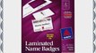 Avery Laminated Name Badges 2.25 x 3.5 inches White Box of 30 Badges and 30 Clips (5362)