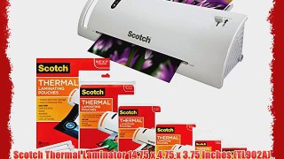 Scotch Thermal Laminator 14.75 x 4.75 x 3.75 Inches (TL902A) Combo Pack with 110 Assorted Pouch