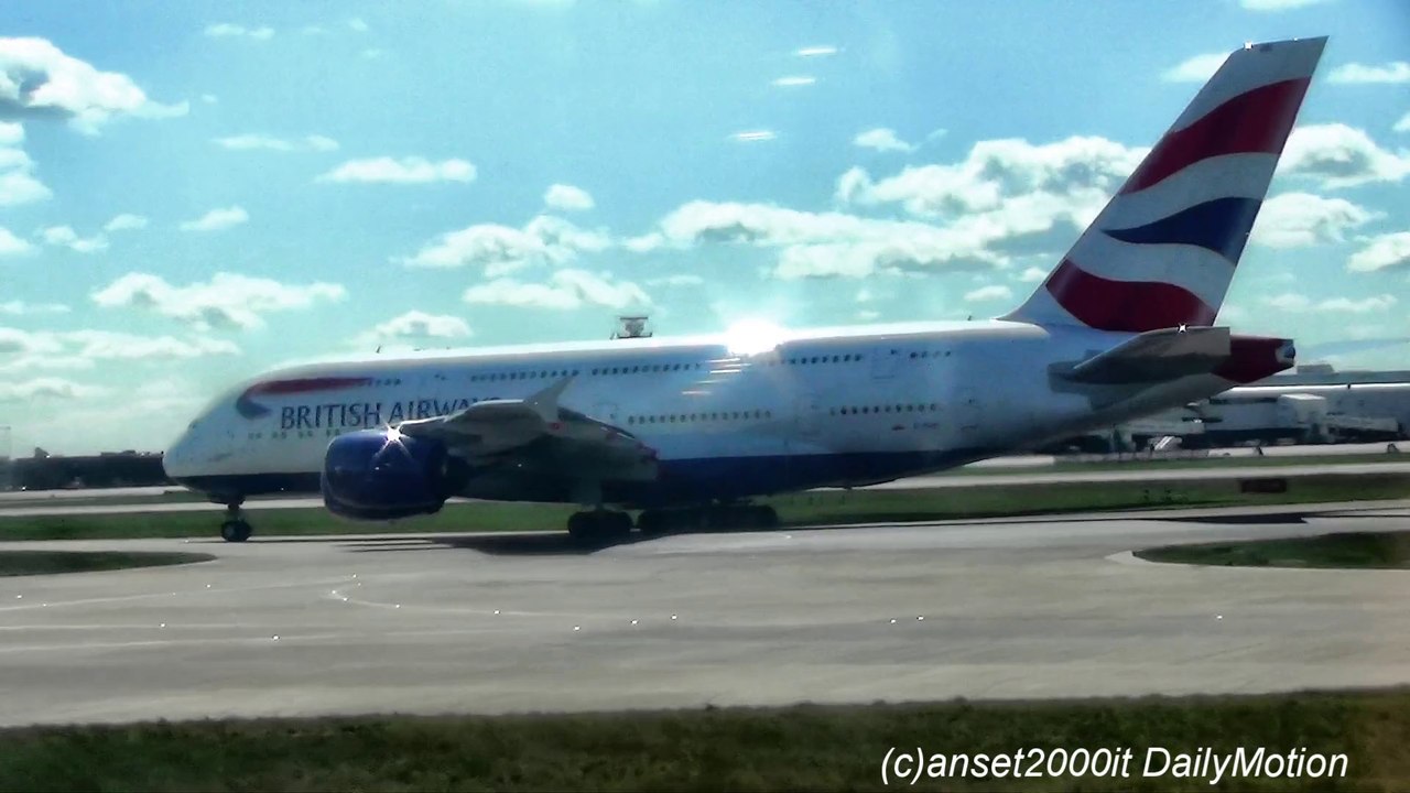 Takeoff from London Heathrow Airport Terminal 2. Cool Planes at Takeoff and Taxing