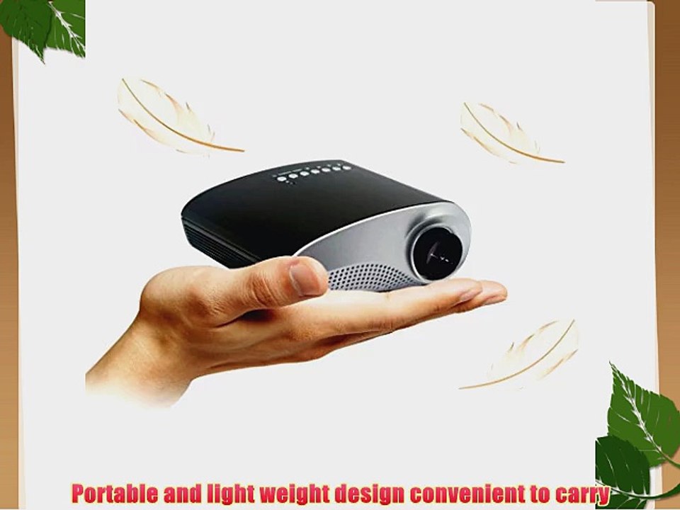 Excelvan Mini Portable LED/LCD Projector Home Cinema Theater PC Laptop VGA USB AV HDMI Black
