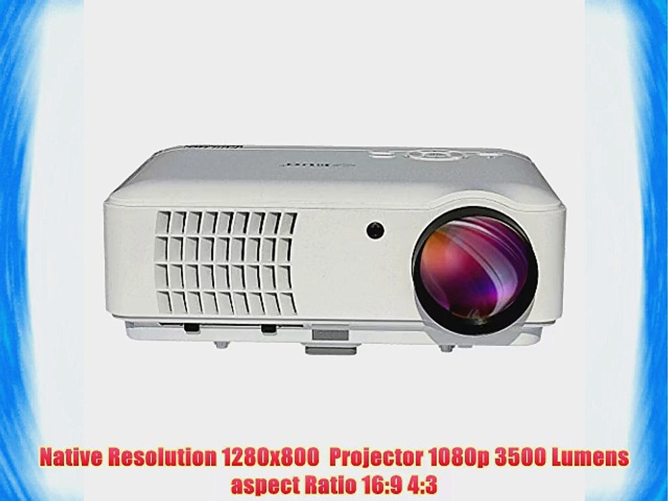 EUG 88W Home Theater Cinema LCD Video Projector Support 1080P 3D 3500 Lumens 1280x800 LED Lamp