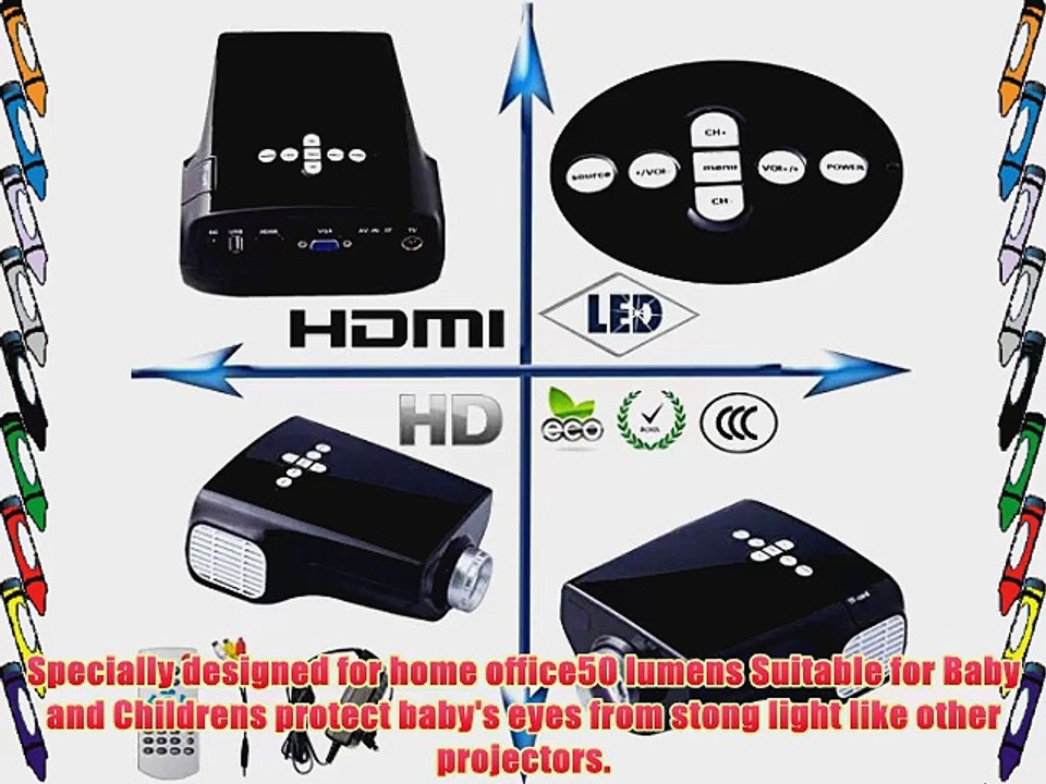 Flylinktech? E03 Multimedia Projector Home Theater Video Games Gaming Business Presentations