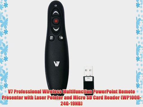 V7 Professional Wireless Multifunction PowerPoint Remote Presenter with Laser Pointer and Micro
