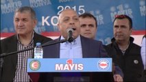 Konya Hak-İş Hak-İş Genel Başkanı Mahmut Arslan 1 Mayıs Kutlamalarında Konuştu