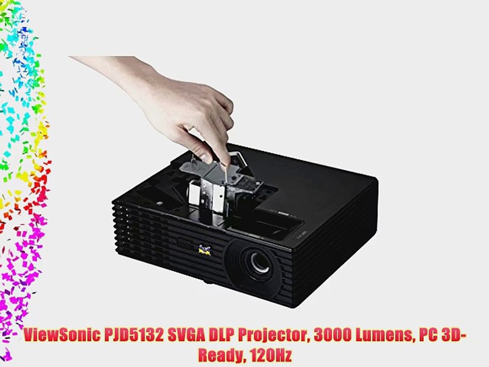 ViewSonic PJD5132 SVGA DLP Projector 3000 Lumens PC 3D-Ready 120Hz