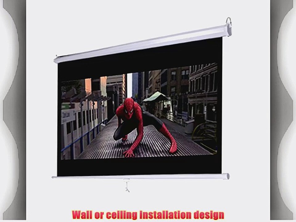100 16:9 Manual Pull Down Projector Screen 87x 49 Projection Football Theater Movie HD 1.3