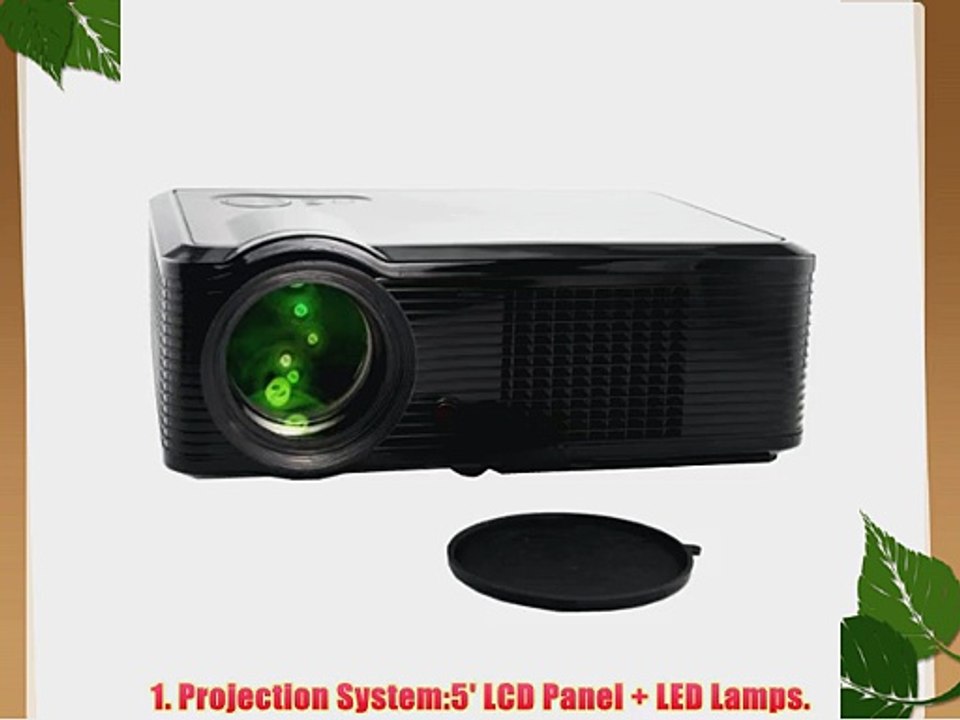 black 16: 9 and 4:3 HD 1080P Home Theatre LED Projector 30000Hours 800*600 2000Lumens HDMI