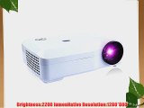 DBPOWER FB5800 LCD Projector 2200 Lumens 16:9 Aspect Ratio30000 Hours Bulb Life Support 1080P