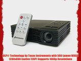APAC SHOWMX HD-5 Micro LED Projector WXGA HD 720p 500 Lumens Portable HDMI USB Multimedia DLP