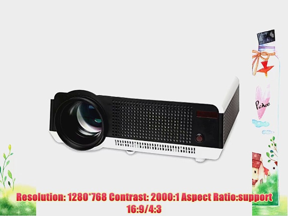LELEC HD 1080p Supported 1280*768 VGA Hdmi Usb Tv Interface Keystone Home Cinema Theater Projector