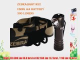 Zebralight H52 Headlamp Cool White - 300 Lumens - use AA battery