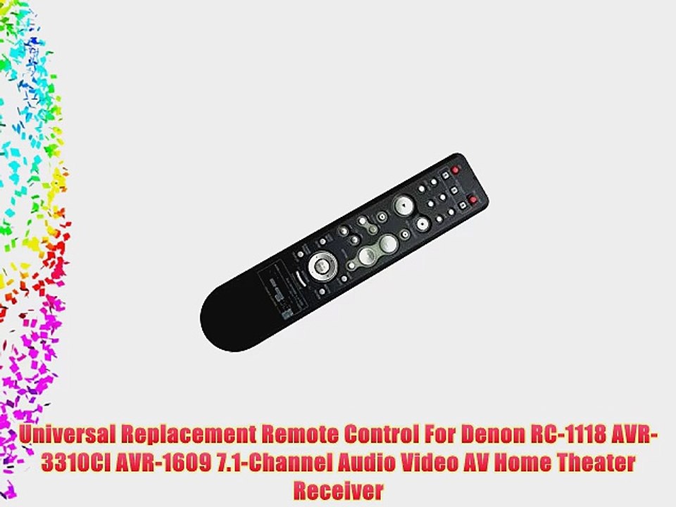 Universal Replacement Remote Control For Denon RC-1118 AVR-3310CI AVR-1609 7.1-Channel Audio