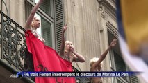 FN: trois Femen interrompent le discours de Marine Le Pen