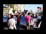سلسلة بشرية ومسيرة مؤيدة لحمدين صباحي في المنصورة