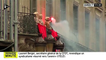 Le discours de Marine Le Pen perturbé par des Femen