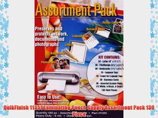 QuikFinish 11351 Laminating Pouch Supply Assortment Pack 130 Piece