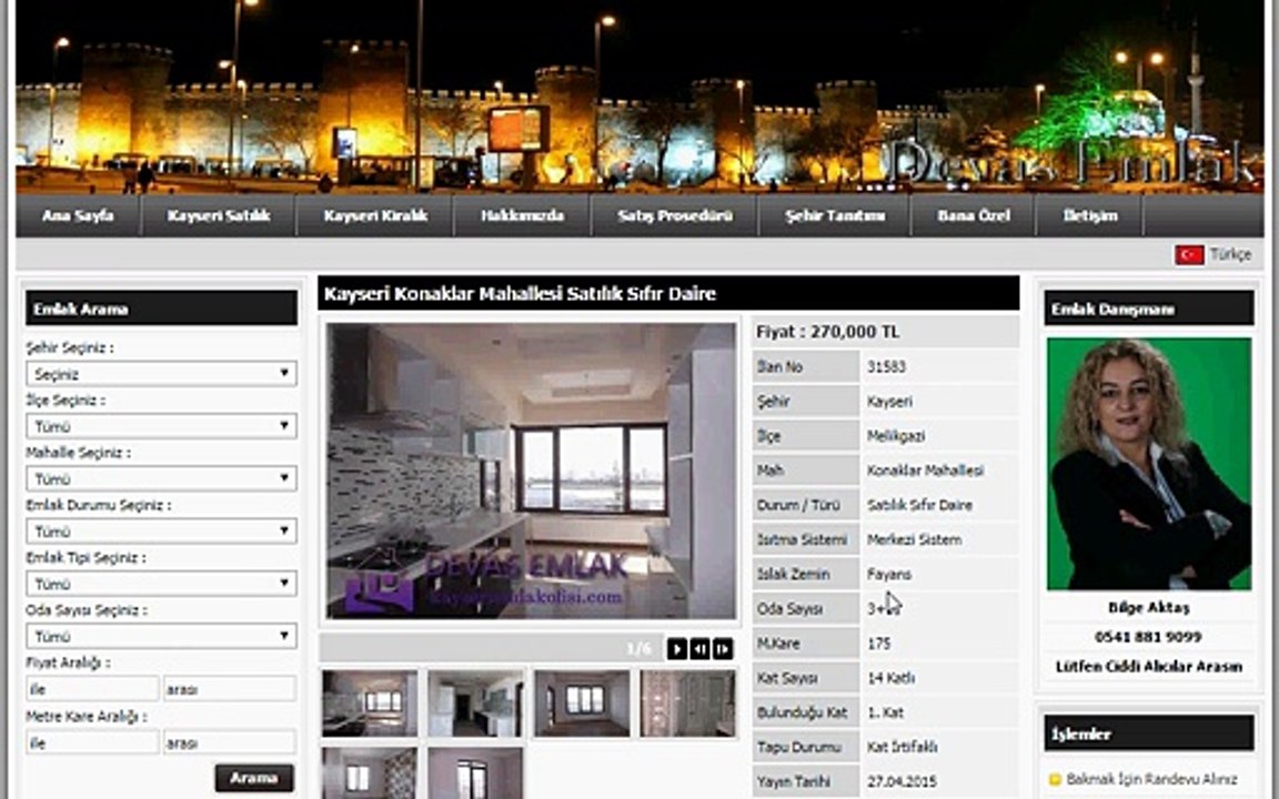 Kayseri Konaklar Mahallesi Satılık Sıfır Daire http://www.kayseriemlakofisi.com