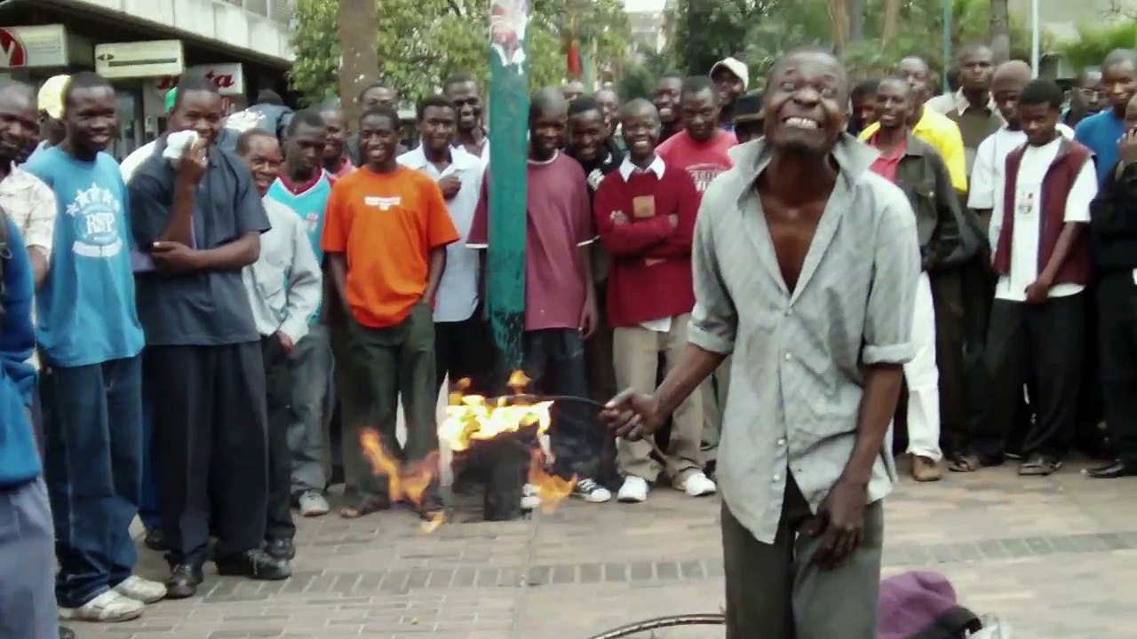 street performer in harare, zimbabwe