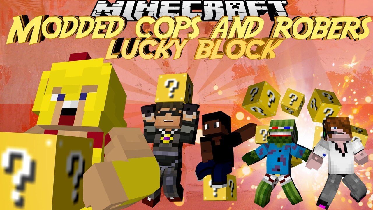 Minecraft Mini-Game "Modded Cops and Robbers" - LUCKY BLOCK MOD - W/ Sky, Ty, Bash, and Okward