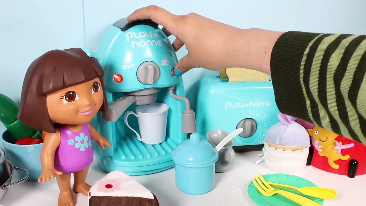 Dora The Explorer Coffee Maker & Toaster Play@Home Cooking Set Kitchen Appliance Set Toy Food