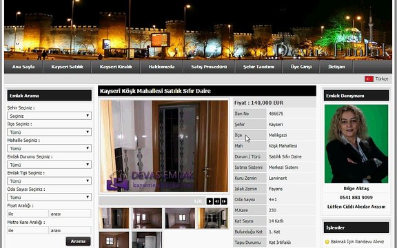 Kayseri Köşk Mahallesi Satılık Sıfır Daire