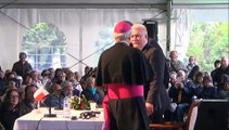 Lech Walesa au sanctuaire de Notre-Dame du Laus (Hautes-Alpes)