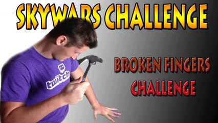 BROKEN FINGERS CHALLENGE! (Minecraft Skywars Challenge)