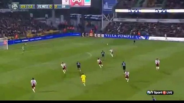 Metz vs Olympique Marseille Andre Ayew big chance 01.05.2015