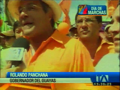 La marcha oficialista en Guayaquil sumó a autoridades locales y nacionales