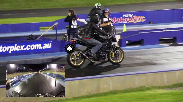Suzuki GSX-R 600 Vs. Triumph Street Triple R 675 - Drag Race