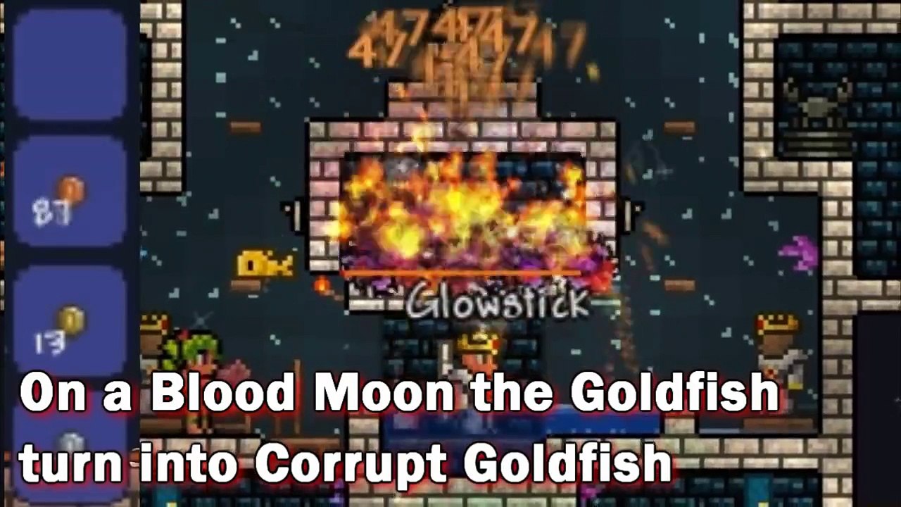Terraria - Blood Moon Goldfish farm and Blueprints (Request)