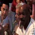 Mike Tyson Elbows Fan at Floyd Mayweather Vs Manny Pacquiao Weigh In