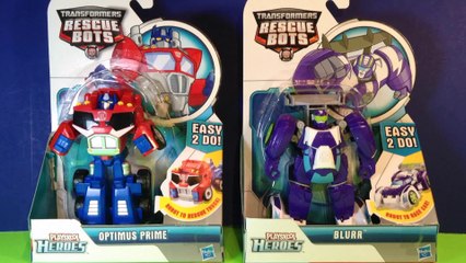 Transformers Rescue Bots Figures Optimus Prime & Blurr from Playskool Heroes Toy Unboxing!