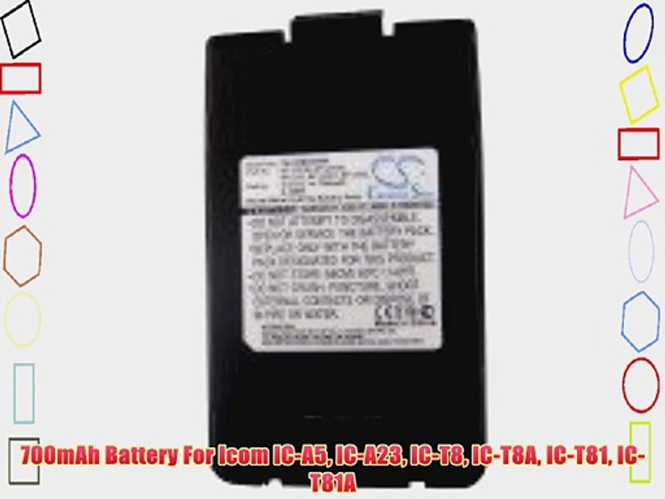 700mAh Battery For Icom IC-A5 IC-A23 IC-T8 IC-T8A IC-T81 IC-T81A