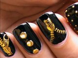 Garage Chic - Biker Studded Nails Art  Designs Zip Nail Water Decals How To DIY Nail Polish Easy