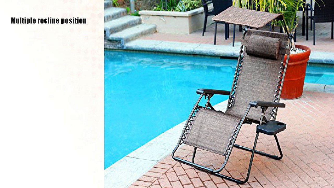 Set of 2 Oversized Zero Gravity Chair with Sunshade