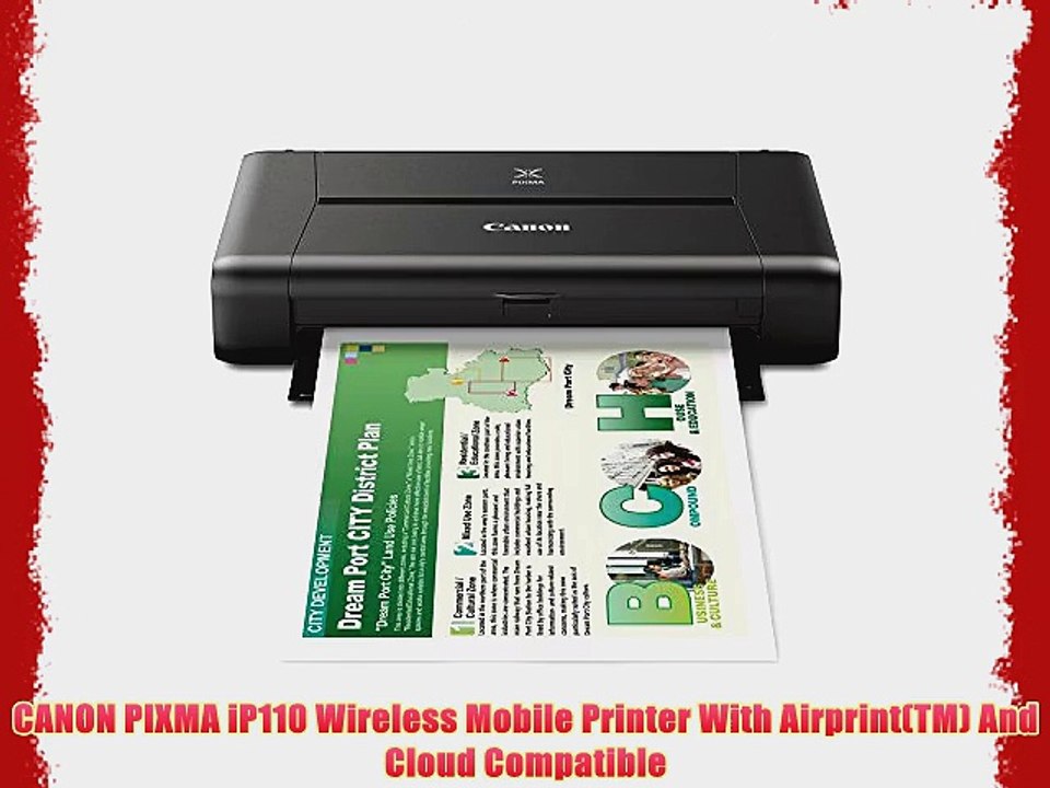 CANON PIXMA iP110 Wireless Mobile Printer With Airprint(TM) And Cloud Compatible