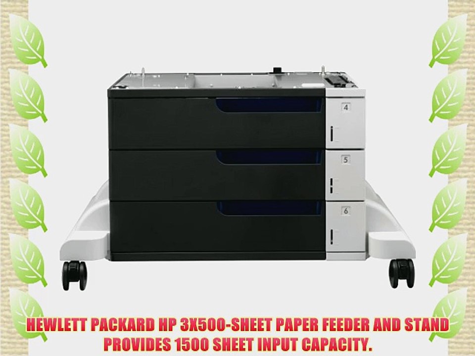 HEWLETT PACKARD HP 3X500-SHEET PAPER FEEDER AND STAND PROVIDES 1500 SHEET INPUT CAPACITY.