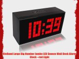 RioRand Large Big Number Jumbo LED Snooze Wall Desk Alarm Clock --red Light