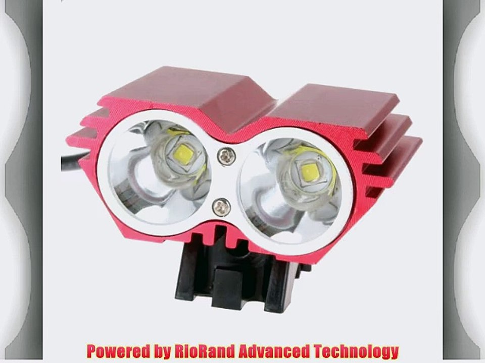RioRand? 1500 Lumen 2x CREE XML U2 LED Cycling Bicycle Bike Light Lamp HeadLight Headlamp-Red