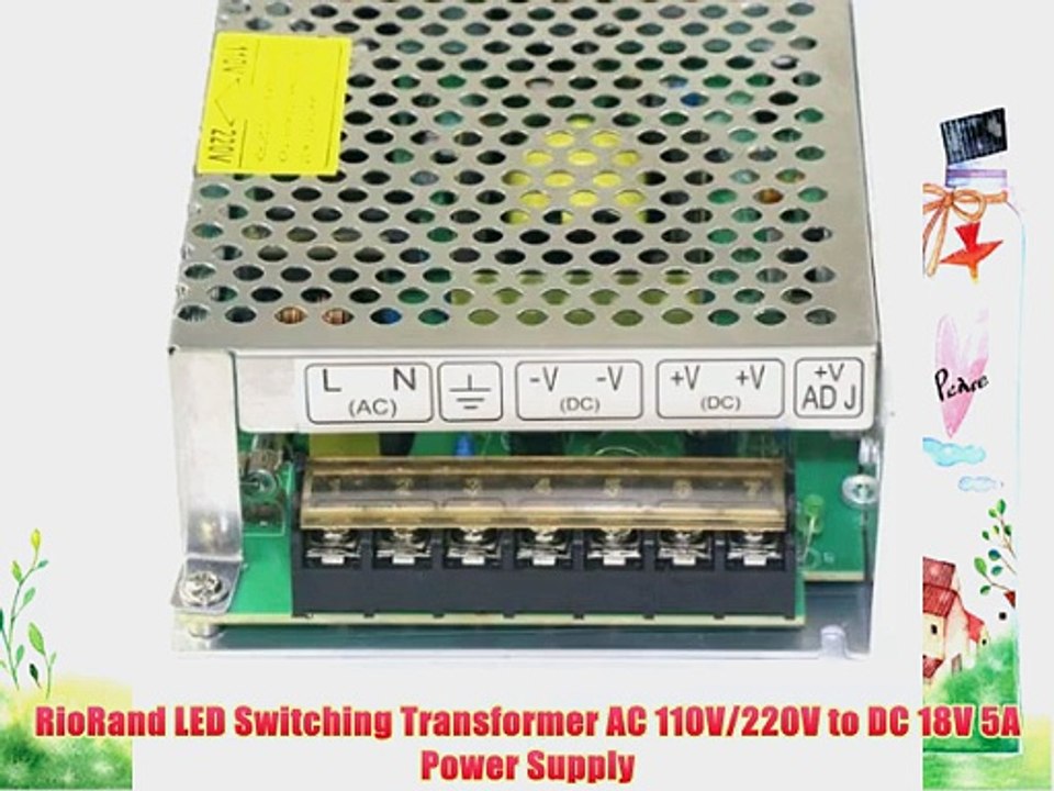RioRand LED Switching Transformer AC 110V/220V to DC 18V 5A Power Supply