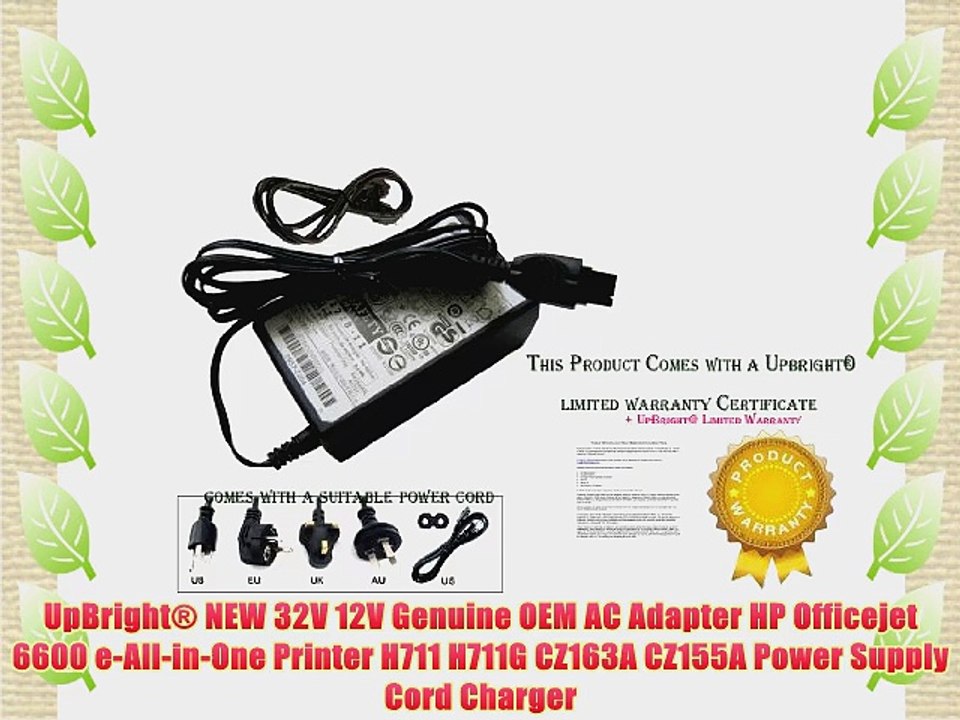 UpBright? NEW 32V 12V Genuine OEM AC Adapter HP Officejet 6600 e-All-in-One Printer H711 H711G