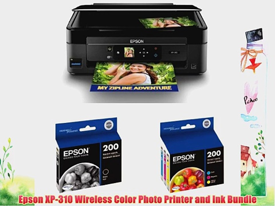 Epson XP-310 Wireless Color Photo Printer and Ink Bundle