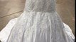 Sweetheart beaded lace applique with silver outlining satin custom gown