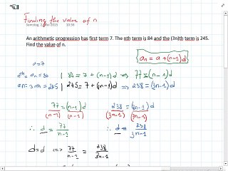 Finding the Value of n of an Arithmetic Sequence