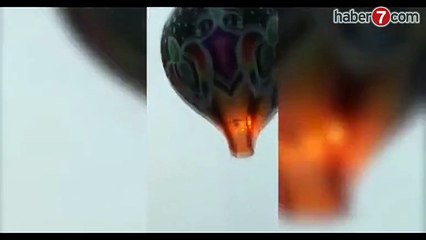 Havada tutuşan balon patladı
