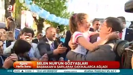 Başbakan'a sarılarak ağladı