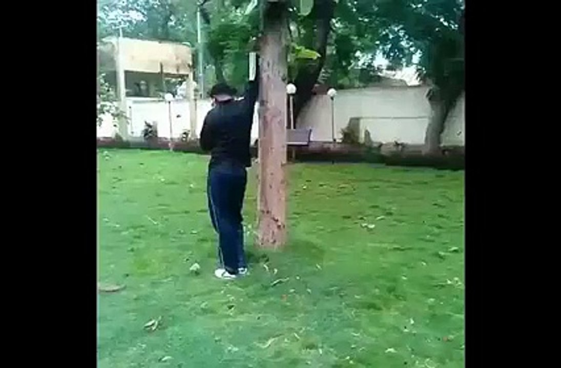 Silly Boy Making Fun With Friend
