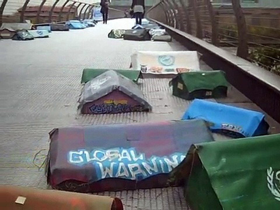 Climate refugee camp London